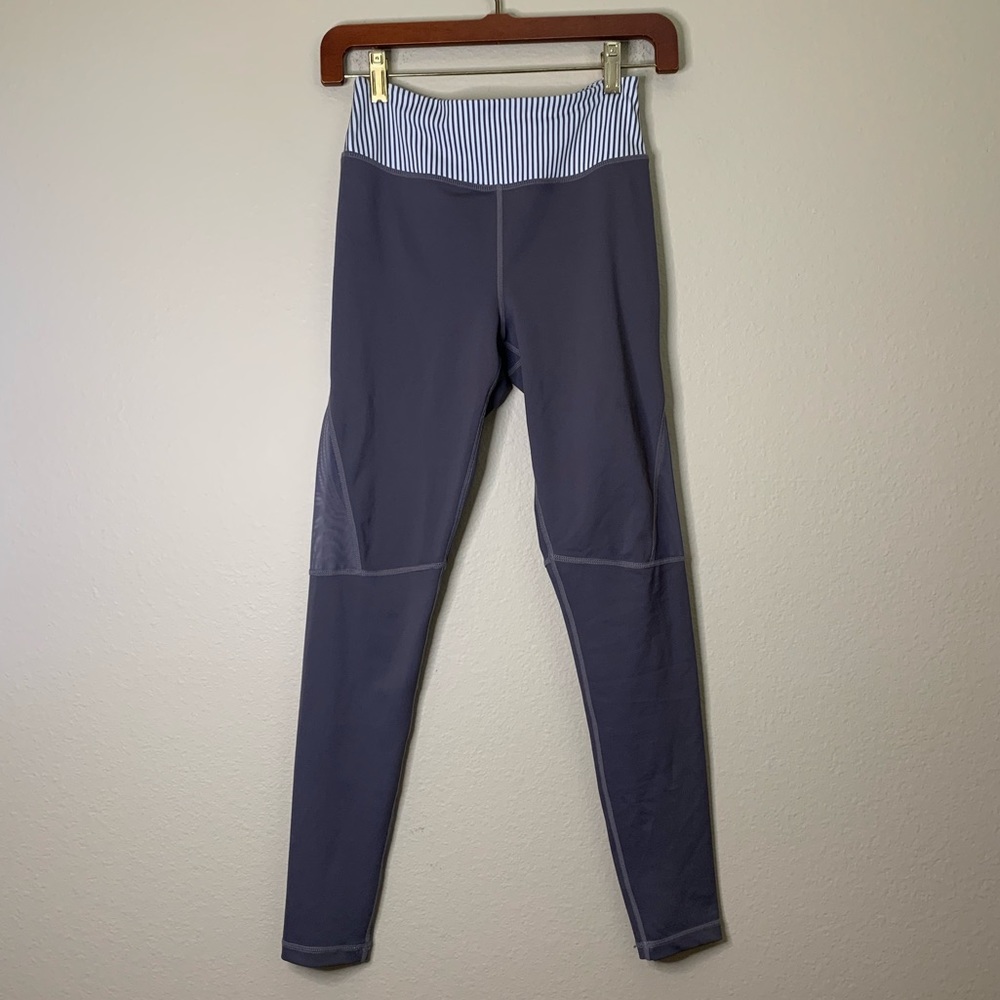 Allfenix High Waisted Grey Mesh Panel Leggings S